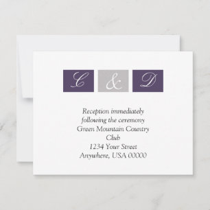 Purple Squares RSVP Card