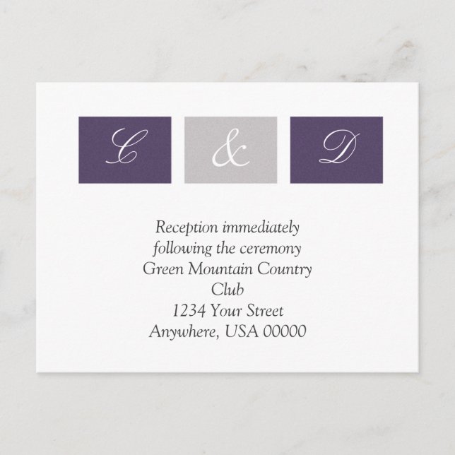 Purple Squares RSVP Card (Front)
