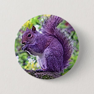 Purple Squirrel 6 Cm Round Badge