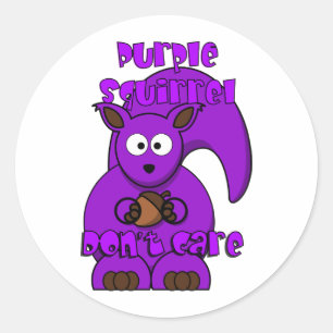 Purple Squirrel Don't Care Classic Round Sticker