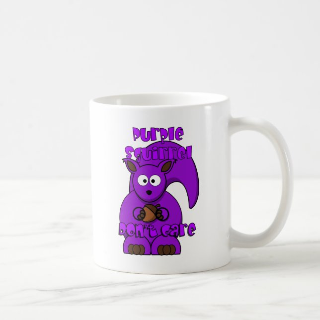 Purple Squirrel Don't Care Coffee Mug (Right)