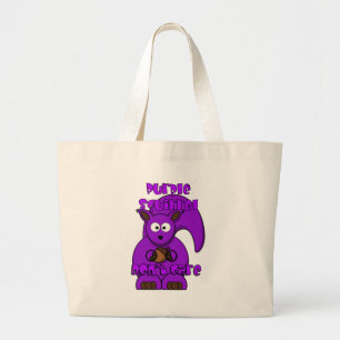 Purple Squirrel Don't Care Large Tote Bag