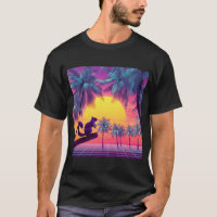 Purple Squirrel Over Neon Tropics