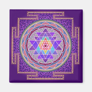 Purple Sri Yantra Magnet