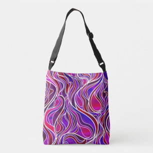 Purple Stained Glass Abstract Crossbody Bag