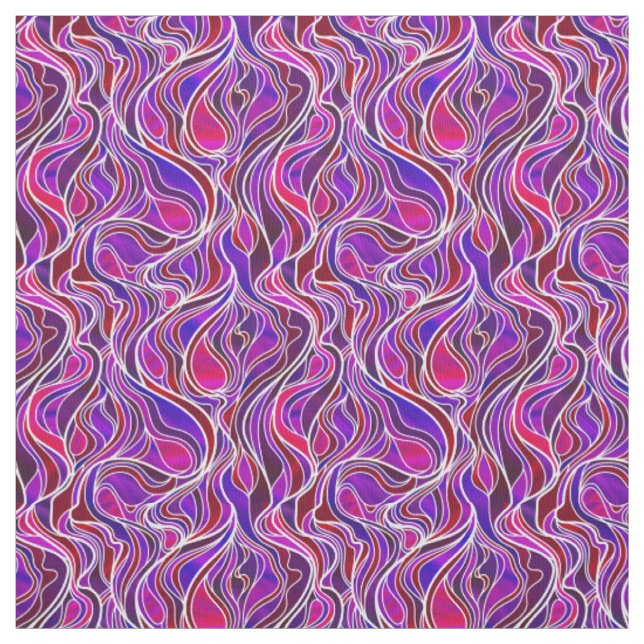 Purple Stained Glass Abstract Fabric (Swatch)