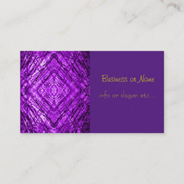 Purple Stained Glass kaleidoscope Texture Business Card (Front)
