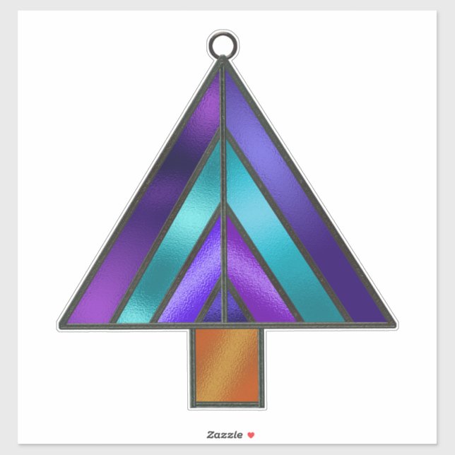 Purple Stained Glass Look Christmas Tree  (Sheet)