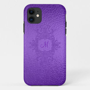 Purple Stained Glass Look-Custom Monogram iPhone 11 Case