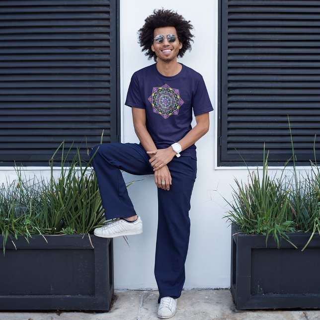 PURPLE STAINED GLASS MANDALA T-Shirt (Creator Uploaded)