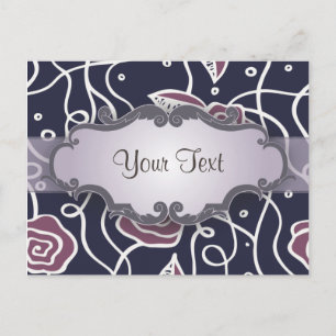 Purple Stained Glass Roses with Nameplate Postcard