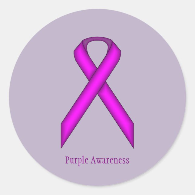 Purple Standard Ribbon by Kenneth Yoncich Classic Round Sticker (Front)