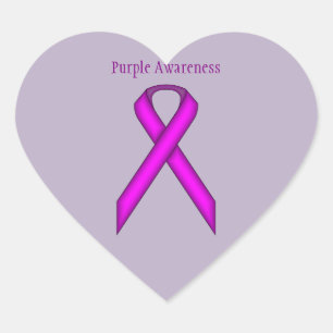 Purple Standard Ribbon by Kenneth Yoncich Heart Sticker