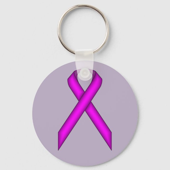 Purple Standard Ribbon by Kenneth Yoncich Key Ring (Front)