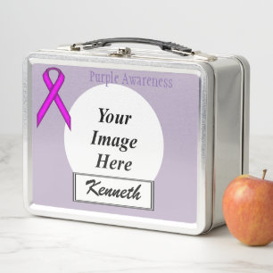 Purple Standard Ribbon by Kenneth Yoncich Metal Lunch Box