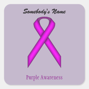 Purple Standard Ribbon by Kenneth Yoncich Square Sticker