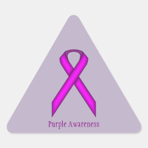 Purple Standard Ribbon by Kenneth Yoncich Triangle Sticker