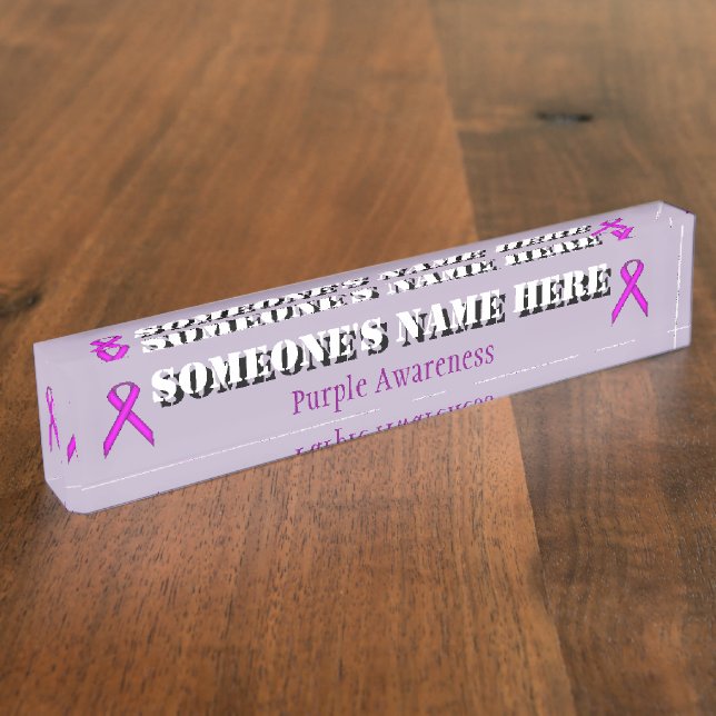 Purple Standard Ribbon Nameplate (Side)