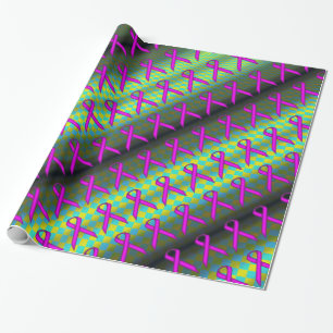 Purple Standard Ribbon Pattern by Kenneth Yoncich Wrapping Paper