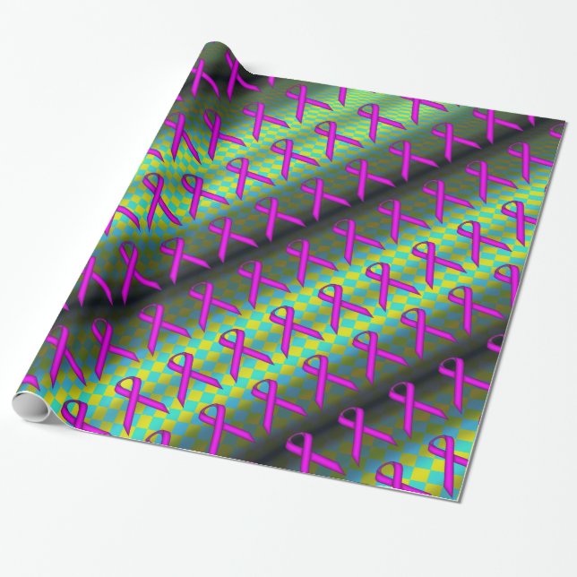 Purple Standard Ribbon Pattern by Kenneth Yoncich Wrapping Paper (Unrolled)