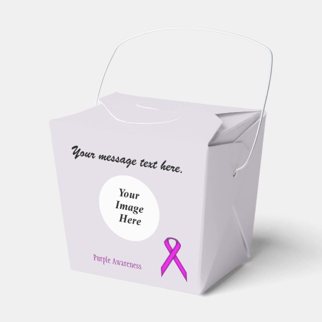 Purple Standard Ribbon Template by Kenneth Yoncich Favour Box (Front Side)