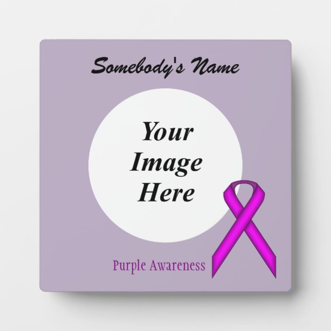 Purple Standard Ribbon Template by Kenneth Yoncich Plaque (Front)