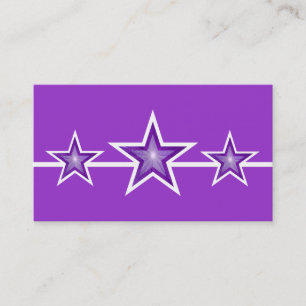 Purple Star 3 stars business card purple