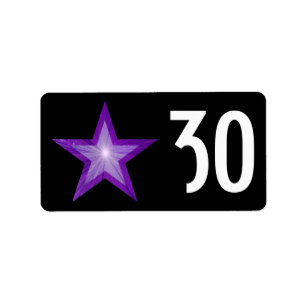 Purple Star 'Age' label medium black