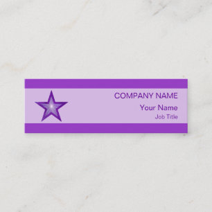 Purple Star business card pale stripe skinny