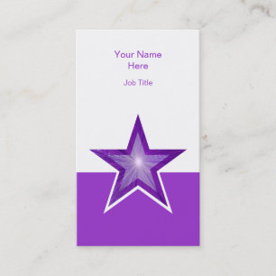 Purple Star business card purple white vertical