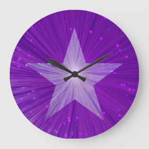 Purple Star clock round