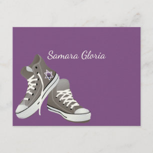 Purple Star Fade Sneakers Bat Mitzvah Thank You