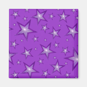 Purple Star fridge magnet square purple