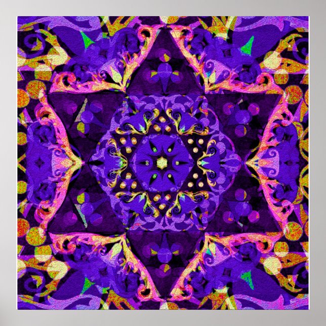 Purple Star Mandala Poster (Front)