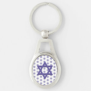 Purple Star of David Seamless Key Ring