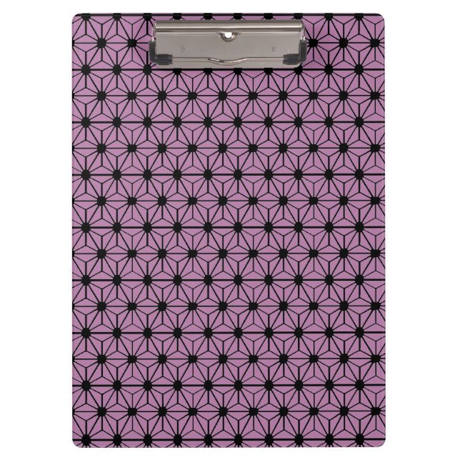 purple star pattern with black line clipboard (Front)