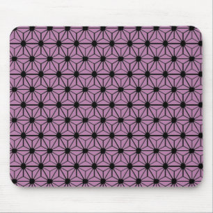 purple star pattern with black line mouse pad