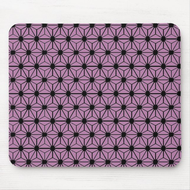 purple star pattern with black line mouse pad (Front)