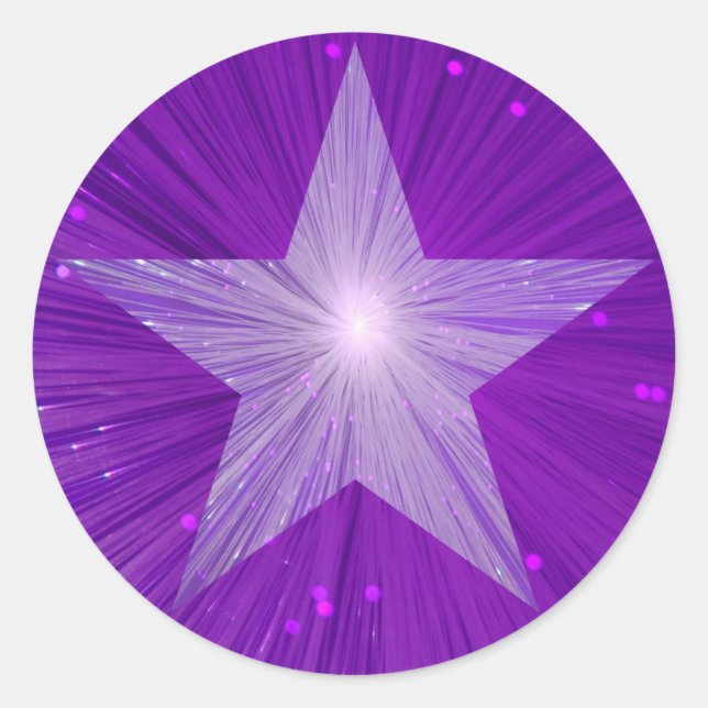 Purple Star round sticker (Front)