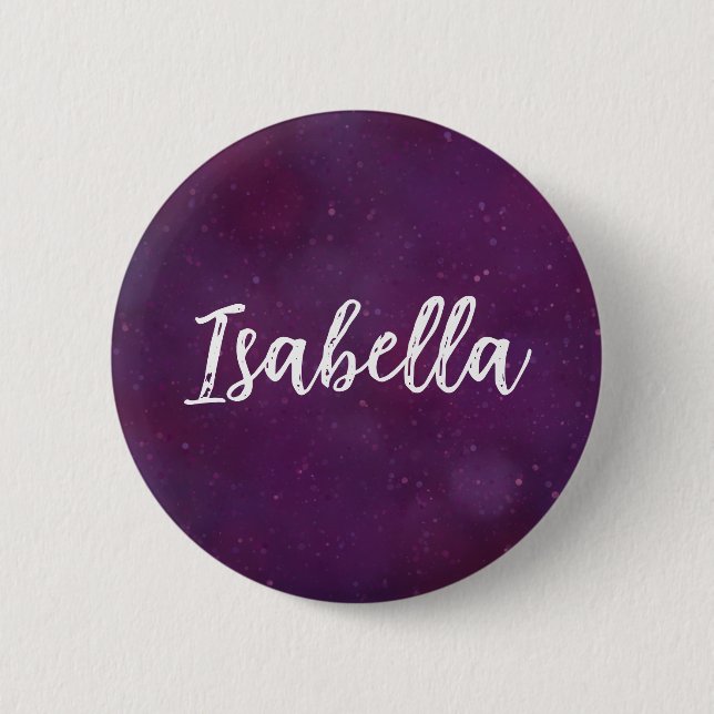 Purple star sky 6 cm round badge (Front)