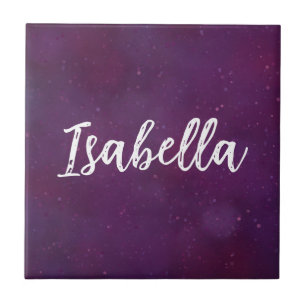 Purple star sky ceramic tile