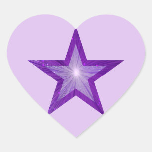 Purple Star sticker heart pale purple