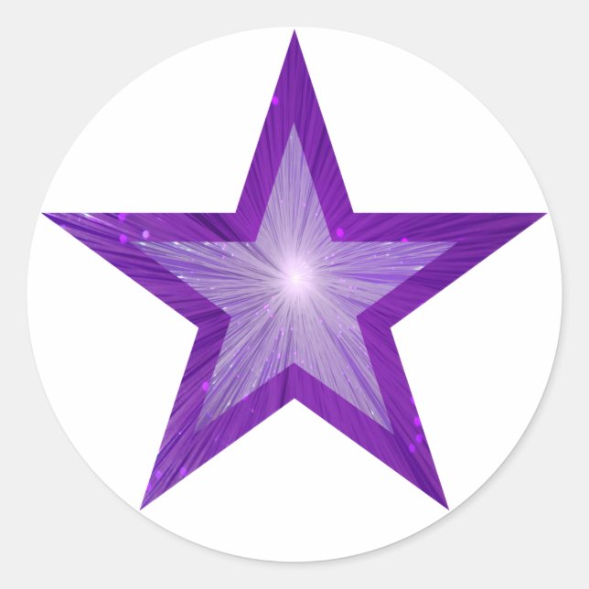 Purple Star sticker round white (Front)