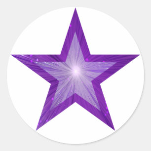 Purple Star sticker round white