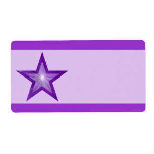 Purple Star stripe label large pale purple plain