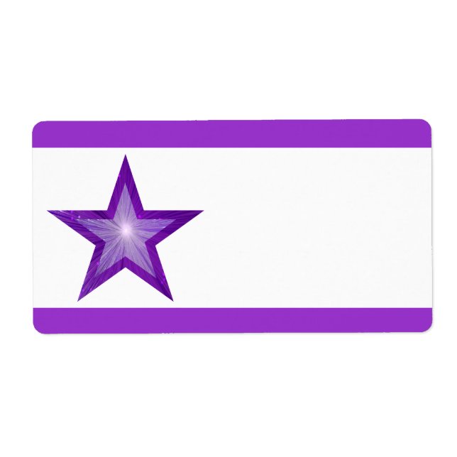 Purple Star stripe label large white plain (Front)