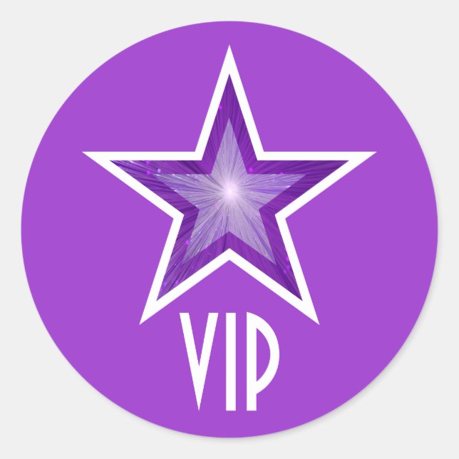 Purple Star VIP round sticker purple (Front)