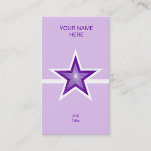 Purple Star white line pale purple vertical Business Card