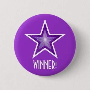 Purple Star 'WINNER!' button purple