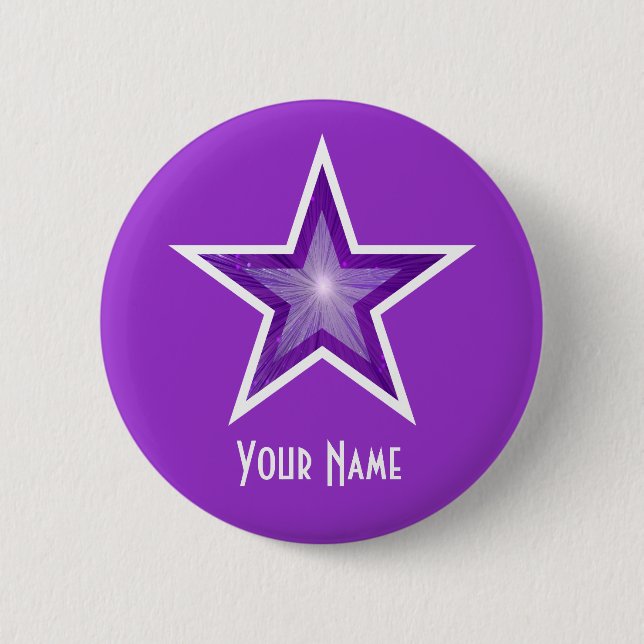 Purple Star 'Your Name' button purple (Front)